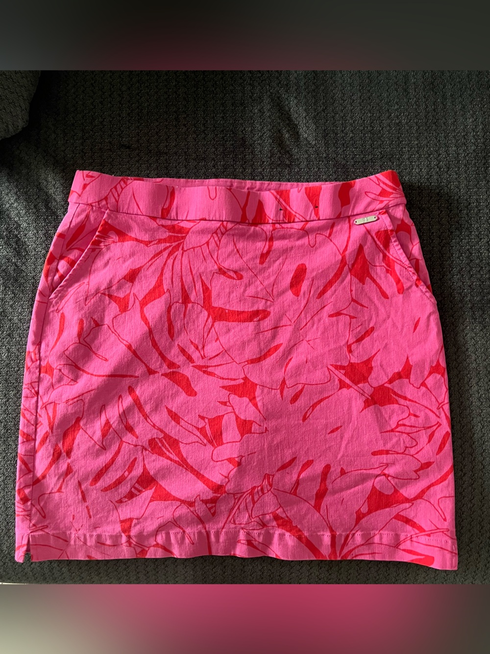 Rafaella Pink and Red Printed Mini Skirt